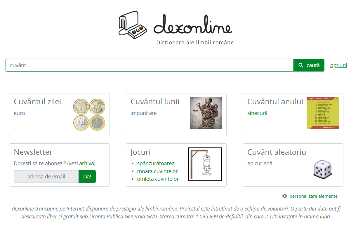 "Sinecură"- cel mai căutat cuvânt pe dexonline în 2025